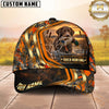 Maxcorners Dog Hunting And Duck Orange Camo Curved Stripe Marsh Scene Multiple Options Personalized Name 3D Cap