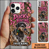 Maxcorners Duck Hunting German Wirehaired Pointer Pink Duck Hunting Graphic Personalized Name 3D Phone Case - Black Labrador Retriever