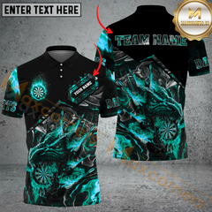 Maxcorners Fiery Dragon Darts Jersey Multicolor Option Customized Name, Team Name 3D Polo Shirt