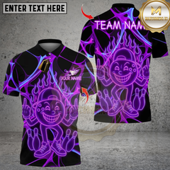 Maxcorners  Funny Neon Bowling Design Multicolor Customized Name, Team Name 3D Shirts