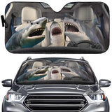 Maxcorners Shark Car Windshield Sun Shade Animal Family Driver Auto Front Window Sunshade