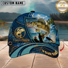 Maxcorners Fishing Ocean Patch Personalized Name 3D Cap