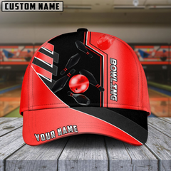 Maxcorners Bowling Premium Line Multicolor Personalized Name 3D Cap