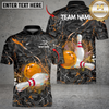 Maxcorners Bowling Swirling Marbled Pattern Vibrant Veins Multicolor Customized Name, Team Name 3D Shirts