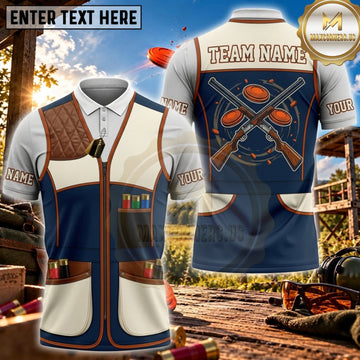Maxcorners Clay Shooting Crossed Shotguns Target Utility Vest Personalized Name 3D Unisex Shirt