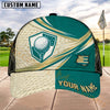 Maxcorners Golf Shield Ball Diagonal Split Personalized Name 3D Cap (6 Colors)