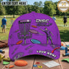 (7 Colors) Maxcorners Disc Golf Player Throwing Disc & Chain Basket Personalized Name 3D Cap LM3009