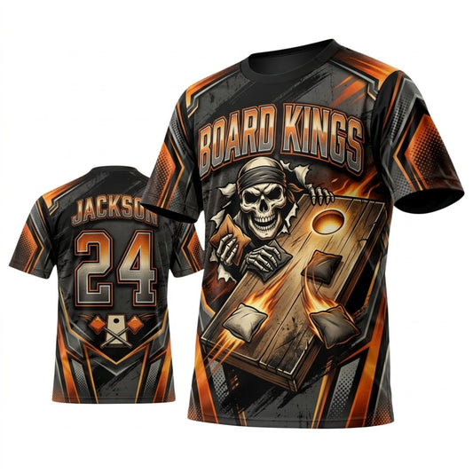 Maxcorners Cornhole Board Kings Vintage Bronze Personalized Name 3D Unisex Shirt