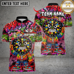Maxcorners Darts Cool Dartboard Graffiti Design Multicolor Customized Name, Team Name 3D Shirts