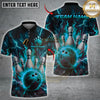 Maxcorners Bowling Thunder Flaming Multicolor Customized Name, Team Name 3D Shirts