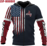 Maxcorners Motocross American Flag Customize Name And Number 3D Shirts