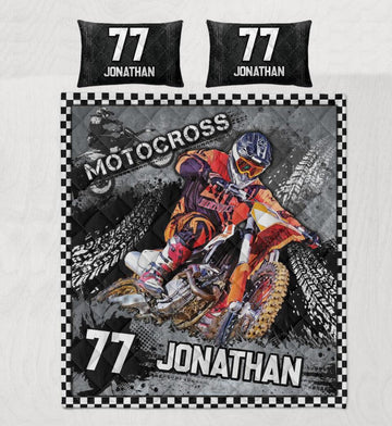 Maxcorners Motocross 3 Personalized Bedding Set