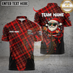 Maxcorners Darts Funny Christmas Santa Dartboard Design Custom Name & Team Name 3D Shirts