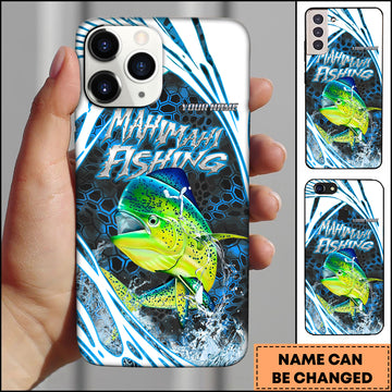 Maxcorners Mahi-Mahi Fishing Electric Splash Pattern Personalized Name 3D Phone Case