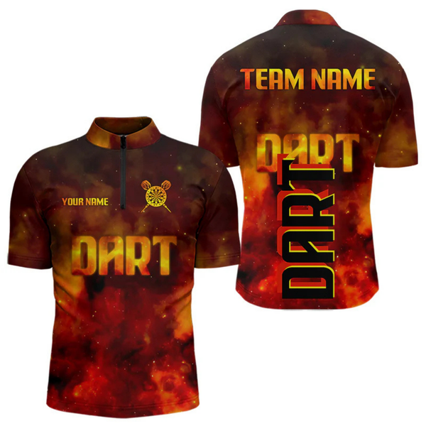 Maxcorners Persionalized Full Flames And Smokes Dart Shirts For Men, Dart Team Jerseys LM054