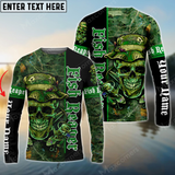 Maxcorners Fish Reaper Fishing Green Camouflage Personalized Name, Team Name 3D Long Sleeve Shirt