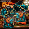 Maxcorners Trap Shooting Shotgun & Spiral Target Impact Graphic Multicolor Customized Name, Team Name 3D Shirts