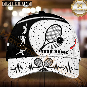 Maxcorners Tennis Abstract Color Splatter Rackets Personalized Name 3D Cap