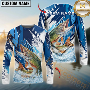 Maxcorners Fishing Technical Fish Scale Custom Name & Team Name 3D Shirts