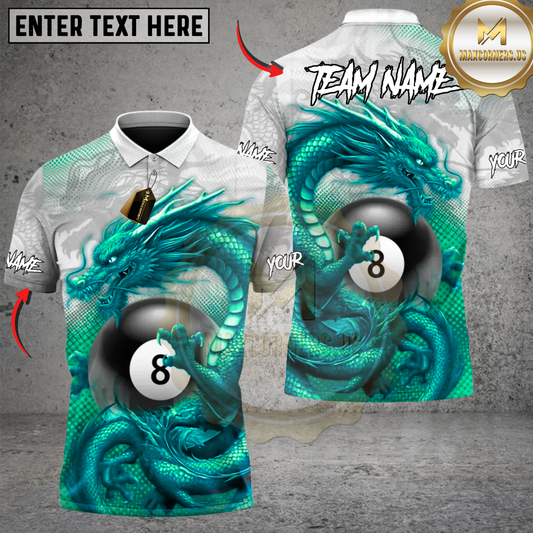 Maxcorners Billiards Dragon Dominion Multicolor Customized Name, Team Name 3D Shirt