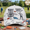 (7 Colors) Maxcorners Disc Golf Player Throwing Disc & Chain Basket Personalized Name 3D Cap LM3009