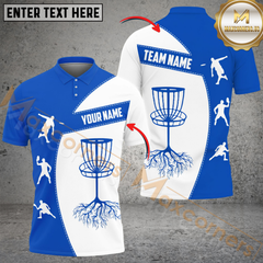 Maxcorners Power Drive Disc Golf Polo Shirt Personalized Name, Team Name 3D Shirt (4 Colors)