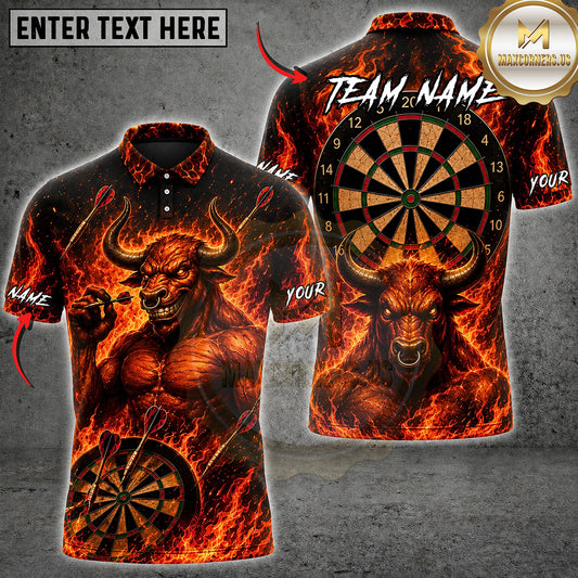 Maxcorners Darts Demon Bull Skull Dartboard Multiple Options Personalized Name, Team Name 3D Shirt