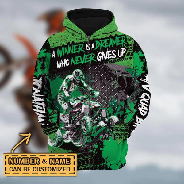 Maxcorners ATV Winner Is Dreamer ( Green ) Customize Name 3D Shirts