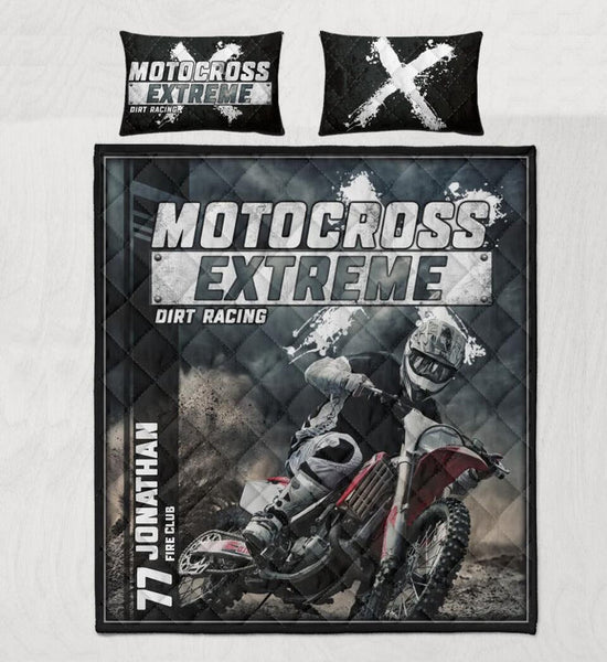 Maxcorners Motocross 25 Personalized Bedding Set