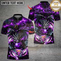 Maxcorners Bowling Thunder Dragon Multicolor Customized Name, Team Name 3D Shirt 5