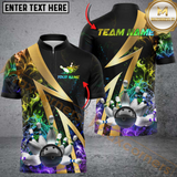 Maxcorners Ball And Pins Flame Smoke Bowling Jersey Multicolor Options Personalized Name, Team Name 3D Shirt