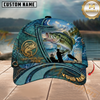 Maxcorners Fishing Ocean Patch Personalized Name 3D Cap