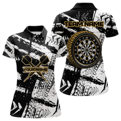 Maxcorners Dartboards Grunge Style Custom Yellow Wheel Dart Shirts For Men, Dart Jerseys LM054