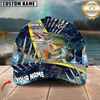 Maxcorners Fishing Cod Water Blue Customized Name 3D Cap (8 Breeds)