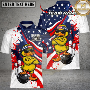 Maxcorners Patriotic Cool Duckling Mascot Customized Name, Team Name 3D Shirt
