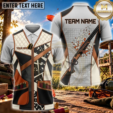 Maxcorners Clay Shooting Geometric Crossed Shotgun Vest Personalized Name 3D Unisex Shirt