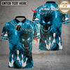 Maxcorners Bowling Skull Flame Multioptions Personalized Name, Team Name Unisex 3D Shirts