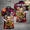 Maxcorners Darts Angry Bee Girl Dart Throw Graffiti Style Multicolor Customized Name, Team Name 3D Shirt