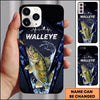 Maxcorners Dark Hexagon Water Splash Personalized Name Phone Case (13 Fish Species)
