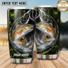 Maxcorners Fishing Tumbler Green Storm Lightning Forest Design Personalized Name Tumbler (13 Species)