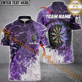 Maxcorners Darts Grunge Break Dartboard  Customized Name, Team Name 3D Polo Shirt