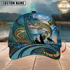 Maxcorners Fishing Ocean Patch Personalized Name 3D Cap