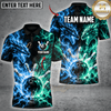 Maxcorners Bowling Fire Dragon & Lightning Burst Graphic Multicolor Customized Name, Team Name 3D Shirts