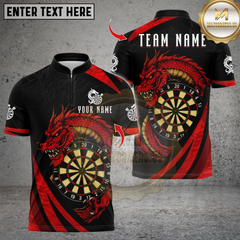Maxcorners Darts Asian Dragon Dartboard Multicolor Customized Name, Team Name 3D Shirts