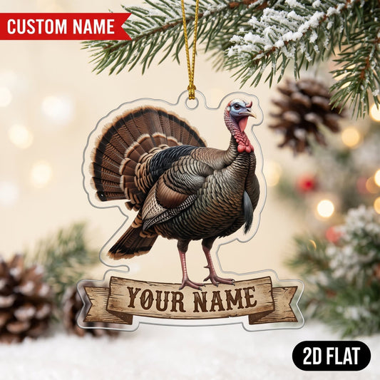 Maxcorners Turkey Hunting Wild Turkey Customized Name 3D Keychain And Ornament