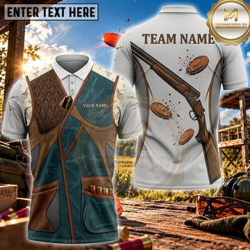 Maxcorners Clay Shooting Teal Shotgun Clay Target Vest Personalized Name 3D Unisex Shirt