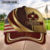 Maxcorners Golf Patriotic Gold Emblem Personalized Name 3D Cap (7 Colors)