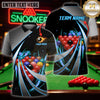 Maxcorners Billiards Gear Diagonal Action Break Art Multicolor Customized Name 3D Shirt