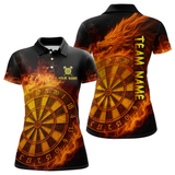 Maxcorners Personalized 3D Orange Dartboard Dragon Flame Dart Shirts For Men Custom Darts Team Jerseys LM2404