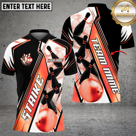 Maxcorners Strike On Bowling Jersey Multicolor Options Personalized Name, Team Name 3D Shirt